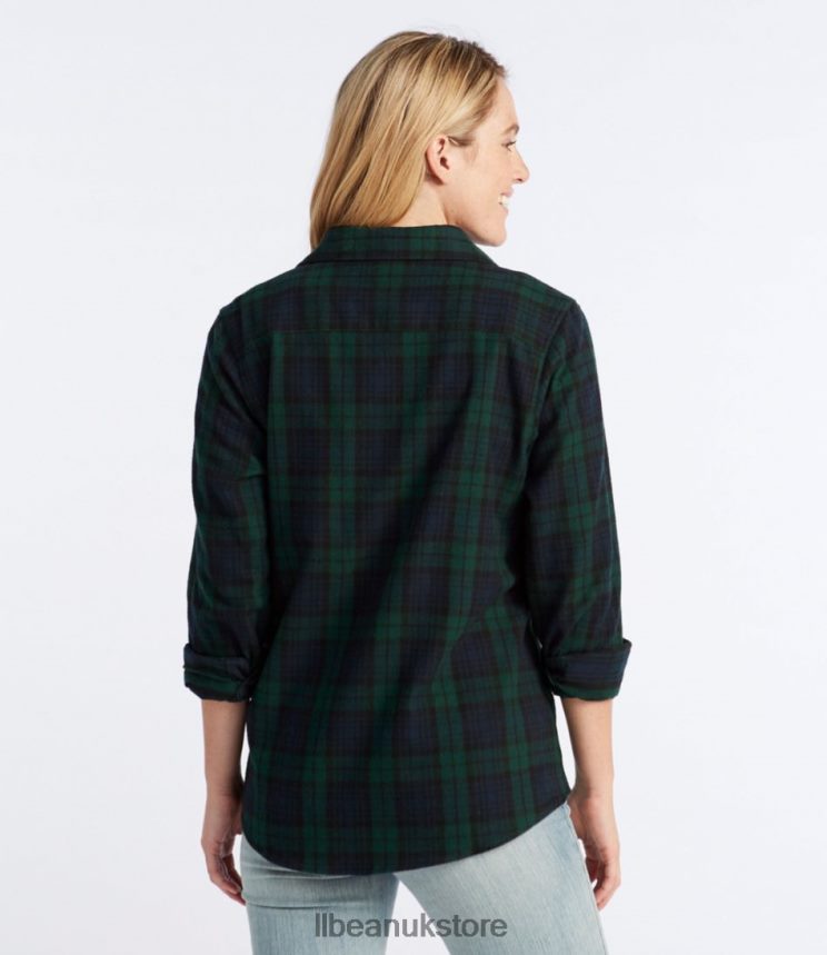 Clothing L.L.Bean Scotch Plaid Flannel Shirt Freeport Cream Women 0VRR666917
