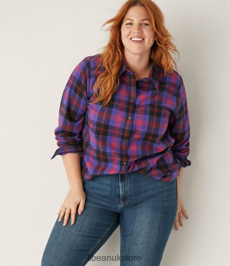 Clothing L.L.Bean Scotch Plaid Flannel Shirt Freeport Cream Women 0VRR666917