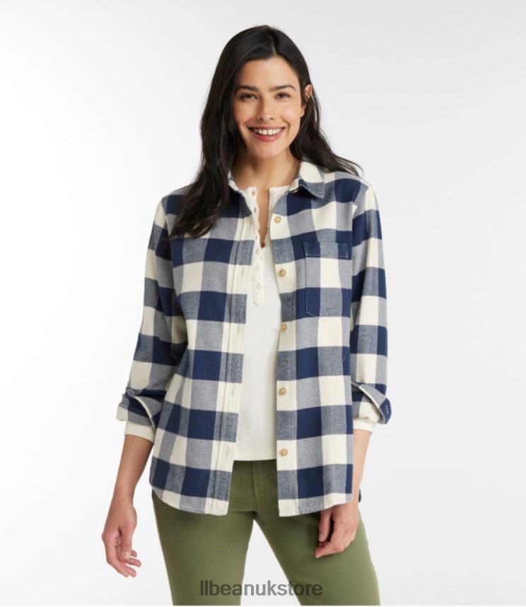 Clothing L.L.Bean Soft-Brushed Flannel Shirt Faded Orange Women 0VRR663069