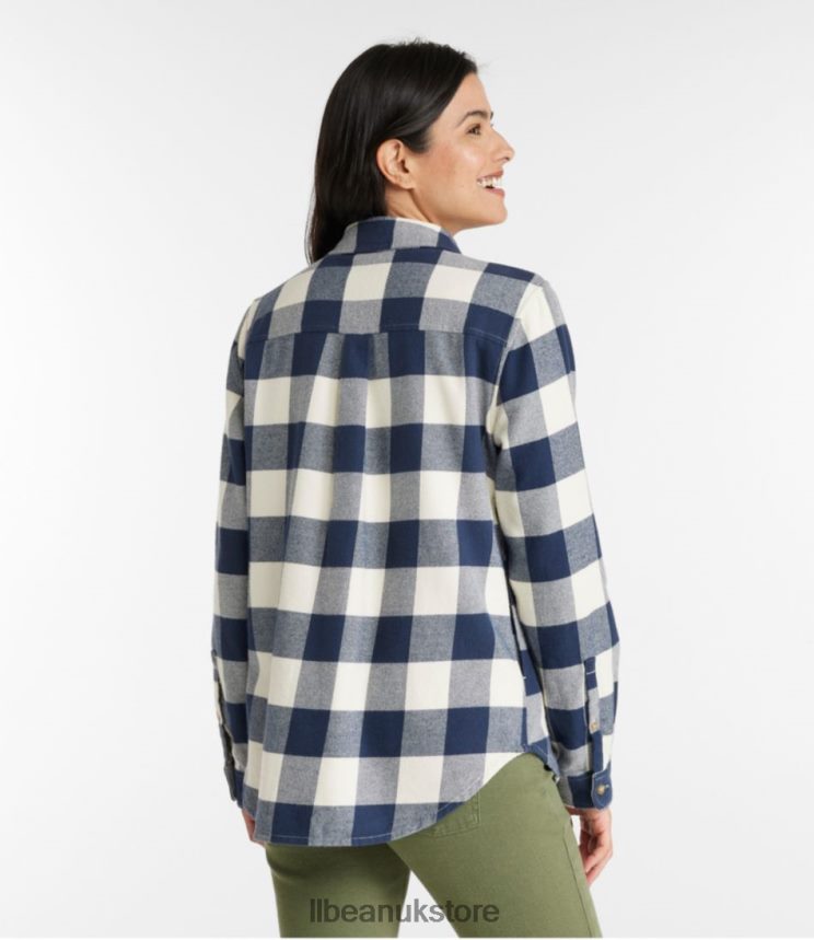Clothing L.L.Bean Soft-Brushed Flannel Shirt Soft Spruce Women 0VRR66169