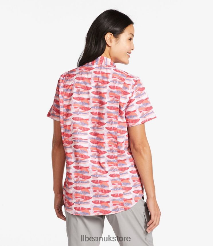Clothing L.L.Bean Tropicwear Shirt Fair Aqua Fish Print Women 0VRR663246