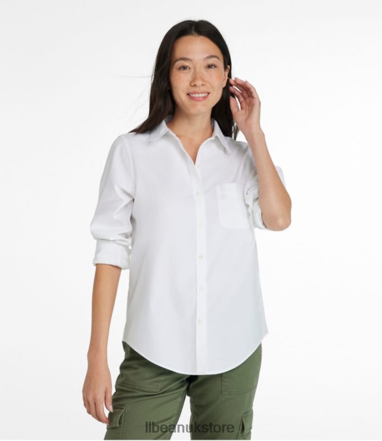 Clothing L.L.Bean Wrinkle-Free Pinpoint Oxford Shirt White Women 0VRR6693