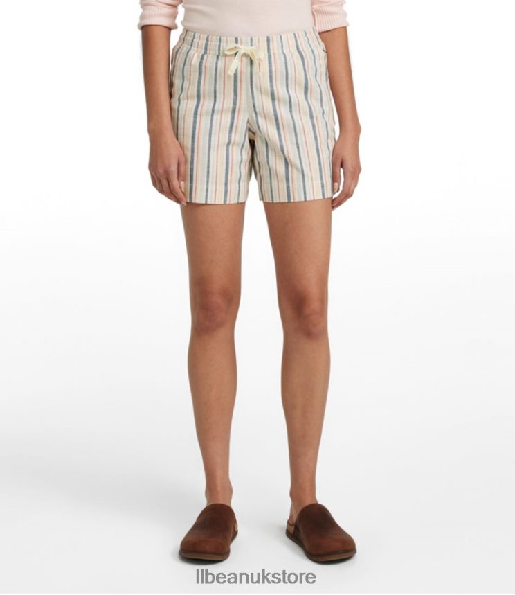 Clothing L.L.Bean Lakewashed Dock Shorts Cream Multi Women 0VRR663265