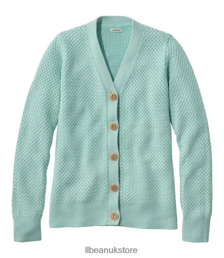 Clothing L.L.Bean Basketweave Sweater Pale Turquoise Heather Women 0VRR667037