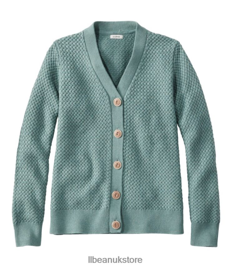 Clothing L.L.Bean Basketweave Sweater Soft Spruce Heather Women 0VRR665996
