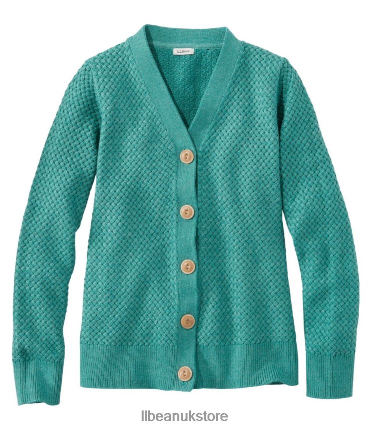 Clothing L.L.Bean Basketweave Sweater Teal Blue Heather Women 0VRR667215