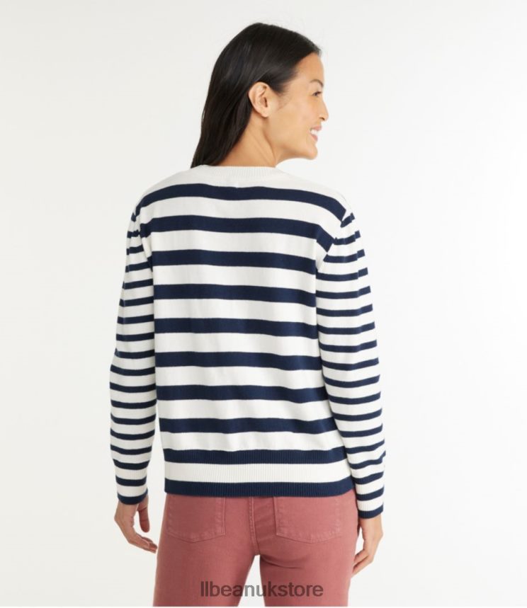 Clothing L.L.Bean Cotton/Cashmere Sweater Classic Navy Women 0VRR66711