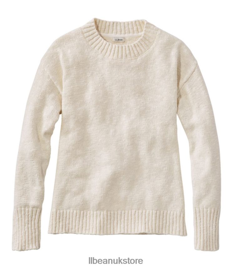 Clothing L.L.Bean Cotton Ragg Sweater Cream Women 0VRR665722