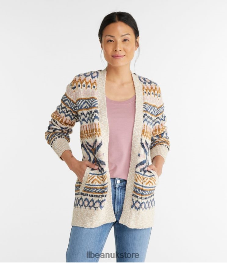 Clothing L.L.Bean Cotton Ragg Sweater Deep Wine Fair Isle Women 0VRR664900
