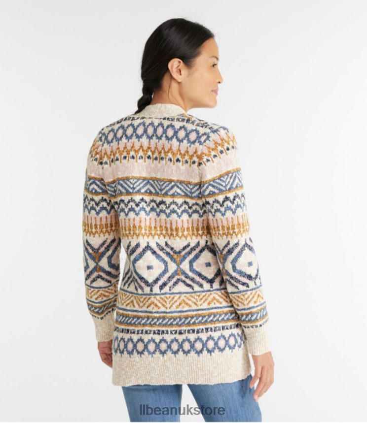 Clothing L.L.Bean Cotton Ragg Sweater Rustic Blue Fair Isle Women 0VRR667002