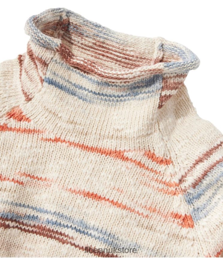 Clothing L.L.Bean Cotton Ragg Sweater Surf Blue Space Dye Women 0VRR663535