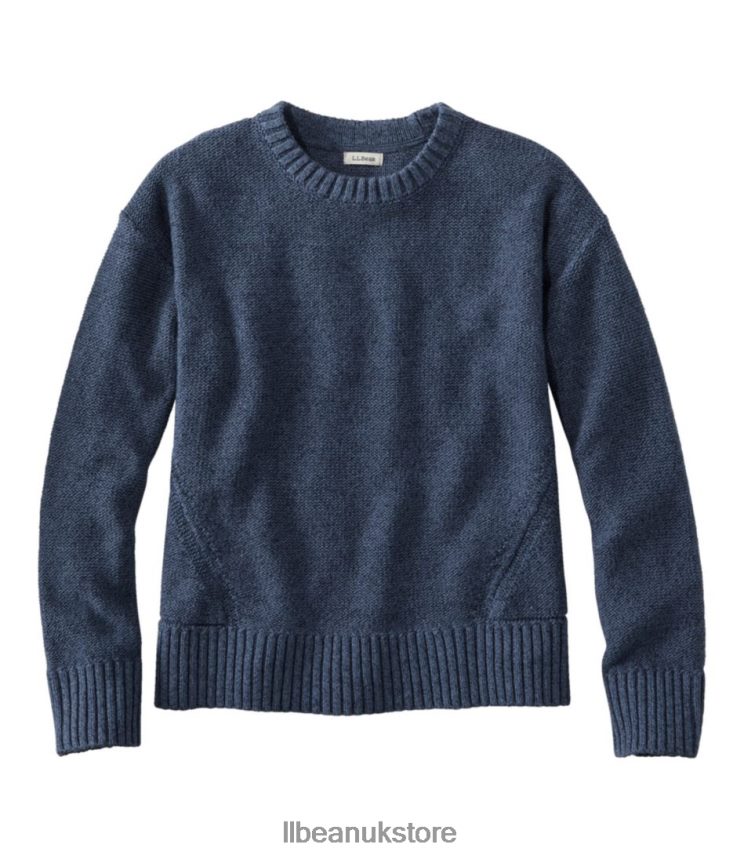 Clothing L.L.Bean Linen/Cotton Pullover Sweater Classic Navy Women 0VRR66335