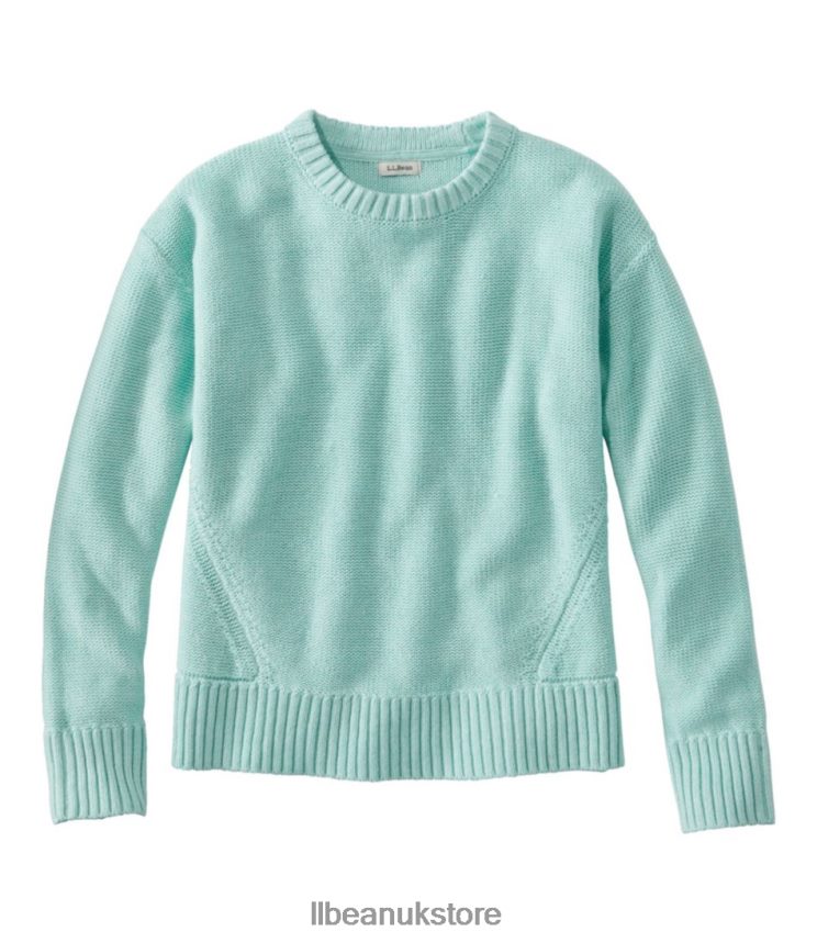 Clothing L.L.Bean Linen/Cotton Pullover Sweater Pale Turquoise Women 0VRR664817
