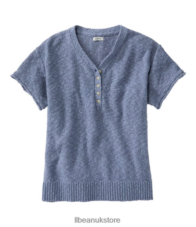 Clothing L.L.Bean Midweight Cotton Slub Sweater Pale Turquoise Women 0VRR66673