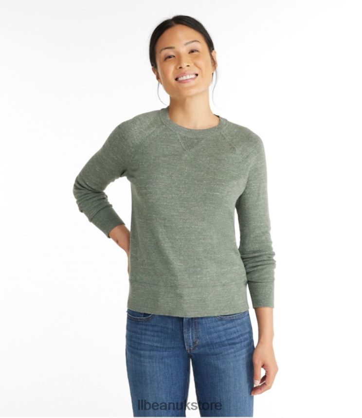 Clothing L.L.Bean Organic Cotton Slub Sweater Sea Green Women 0VRR665782