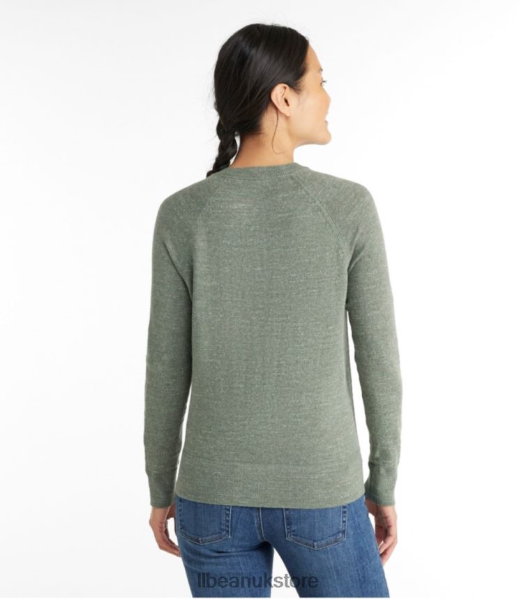 Clothing L.L.Bean Organic Cotton Slub Sweater Sea Green Women 0VRR665782