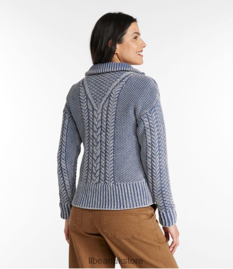 Clothing L.L.Bean Signature Cotton Fisherman Sweater Pink Grapefruit Washed Women 0VRR66611