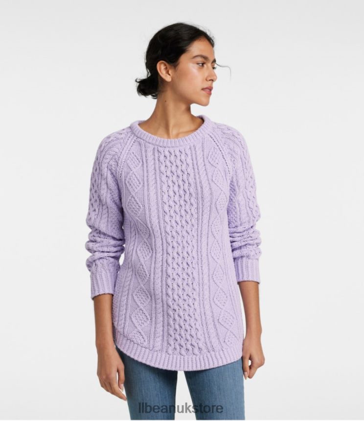 Clothing L.L.Bean Signature Cotton Fisherman Tunic Sweater Charcoal Heather Women 0VRR665963