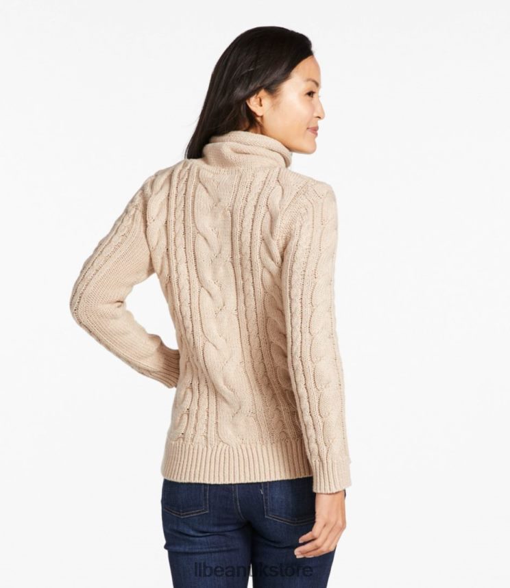 Clothing L.L.Bean x Double L Mixed-Cable Sweater Classic Navy Women 0VRR665928