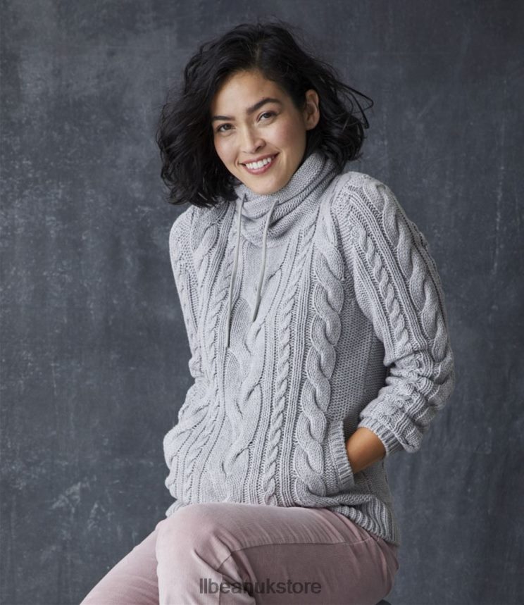 Clothing L.L.Bean x Double L Mixed-Cable Sweater Classic Navy Women 0VRR665928