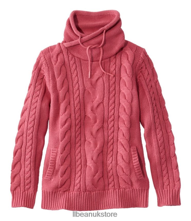 Clothing L.L.Bean x Double L Mixed-Cable Sweater Vintage Rose Women 0VRR667010