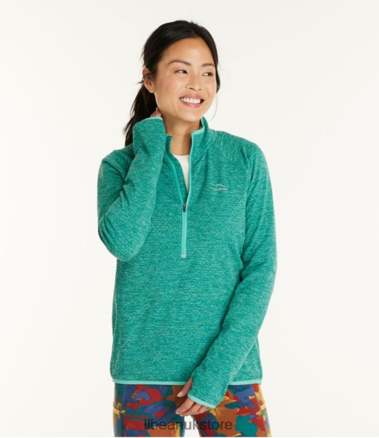 Clothing L.L.Bean Adventure Grid Fleece Quarter-Zip Pullover Light Mauve Heather Women 0VRR666061