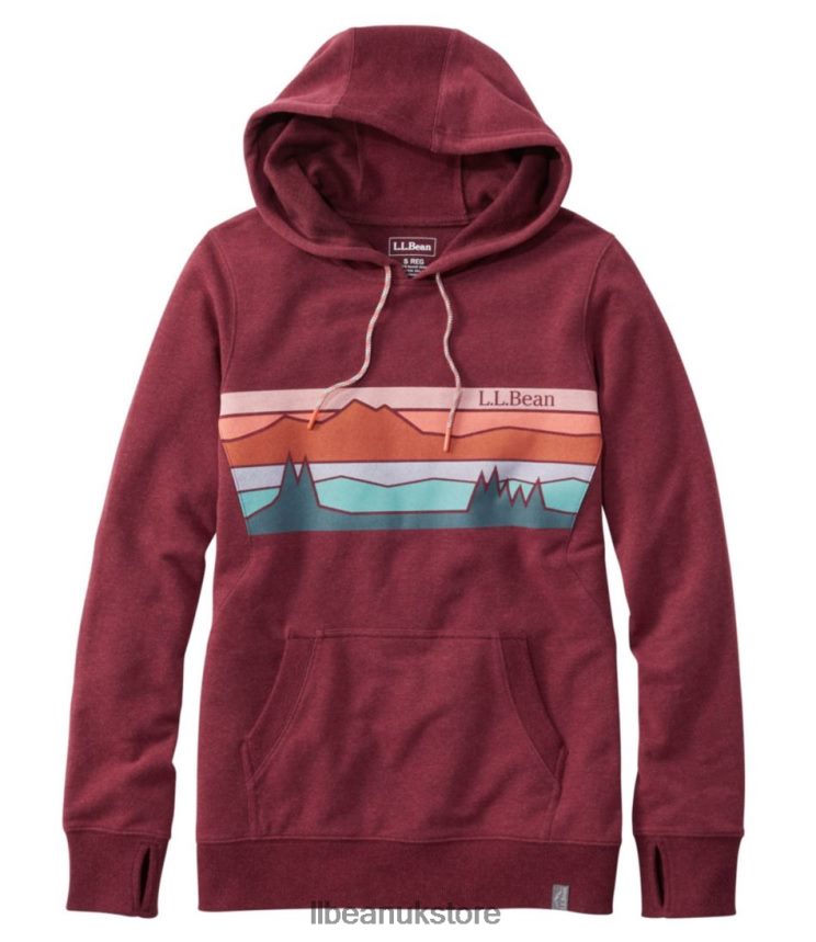 Clothing L.L.Bean Cozy Camp Hoodie Deep Port Heather Colorbars Women 0VRR666991