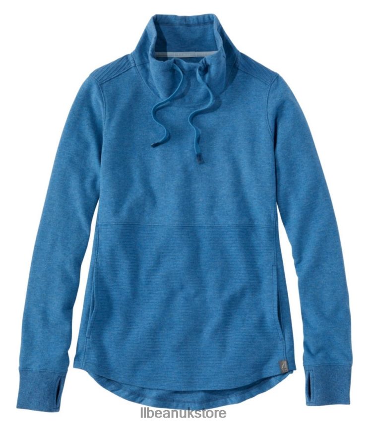 Clothing L.L.Bean Cozy Mixed-Knit Pullover Marine Blue Heather Women 0VRR667171