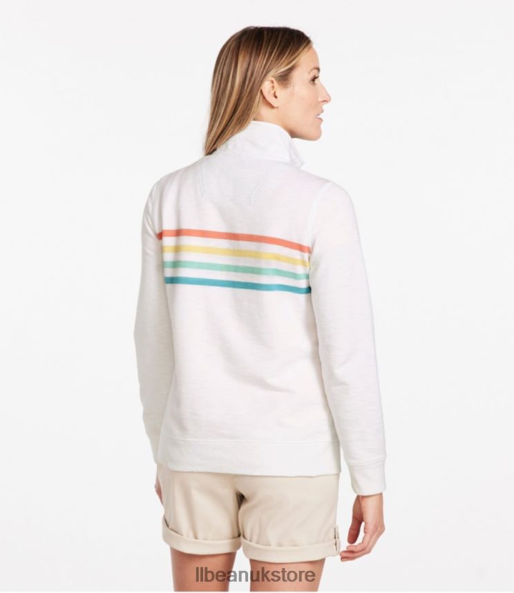 Clothing L.L.Bean Organic Cotton Sweatshirt Classic Navy Placed Stripe Women 0VRR663259