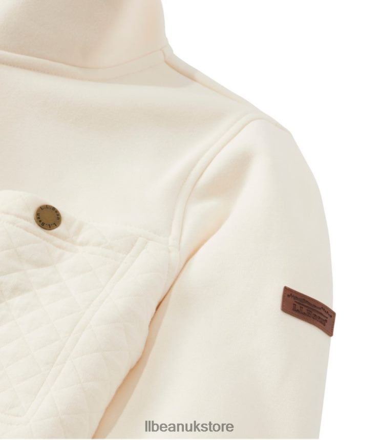 Clothing L.L.Bean Quilted Sweatshirt Cream Women 0VRR666594