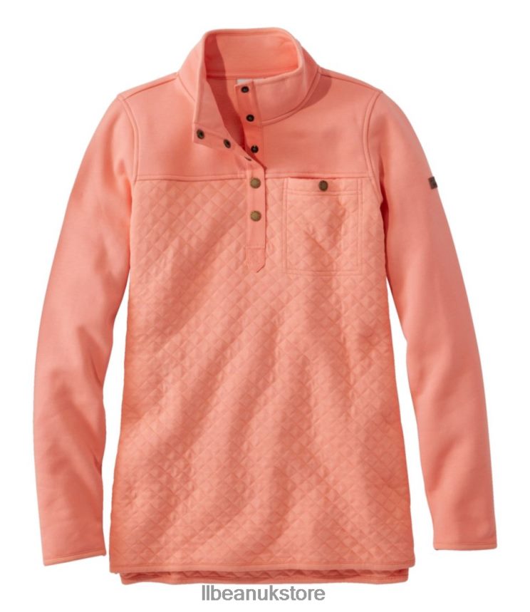Clothing L.L.Bean Quilted Sweatshirt Warm Coral Women 0VRR663337