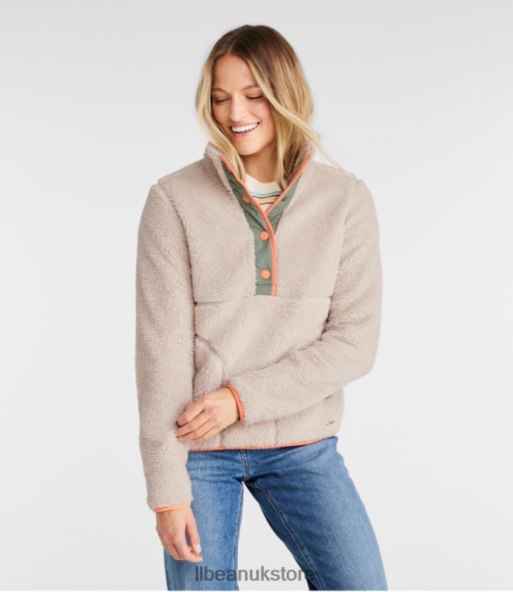 Clothing L.L.Bean Sherpa Fleece Pullover Smoky Blue Women 0VRR663353