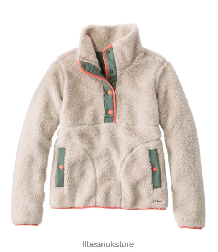 Clothing L.L.Bean Sherpa Fleece Pullover Soapstone Women 0VRR664917
