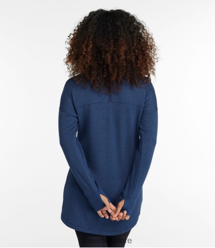 Clothing L.L.Bean SoftFlex Mockneck Pullover Cool Sea Blue Heather Women 0VRR663393