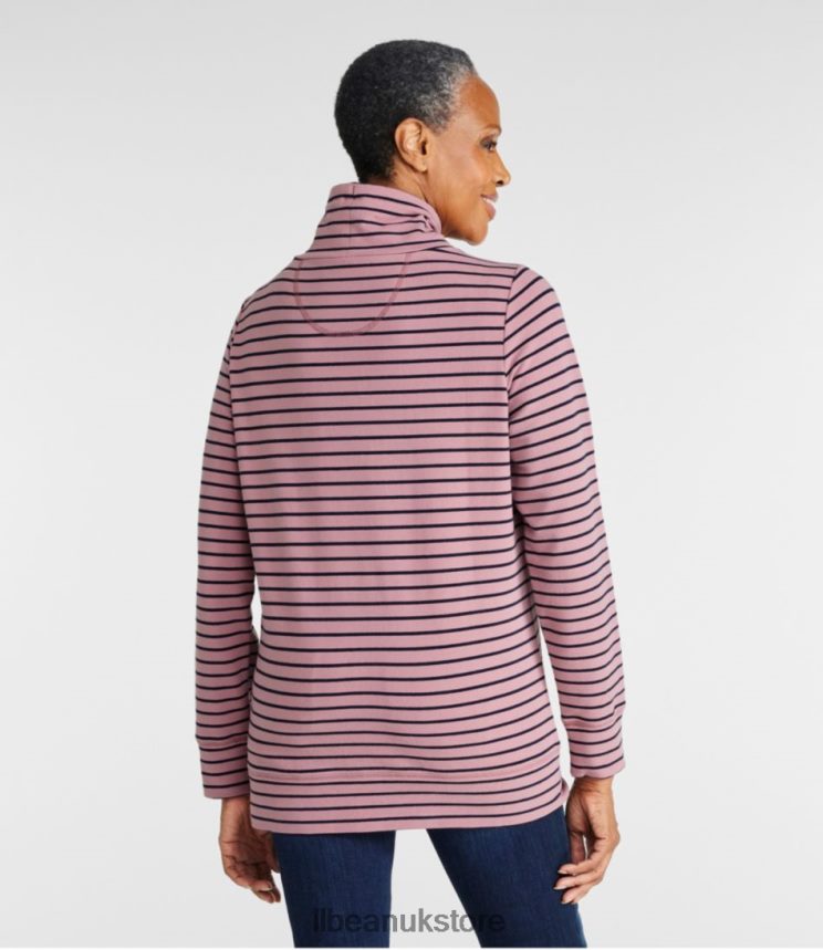Clothing L.L.Bean Ultrasoft Sweats Funnelneck Pullover Marine Blue/Cream Women 0VRR665921