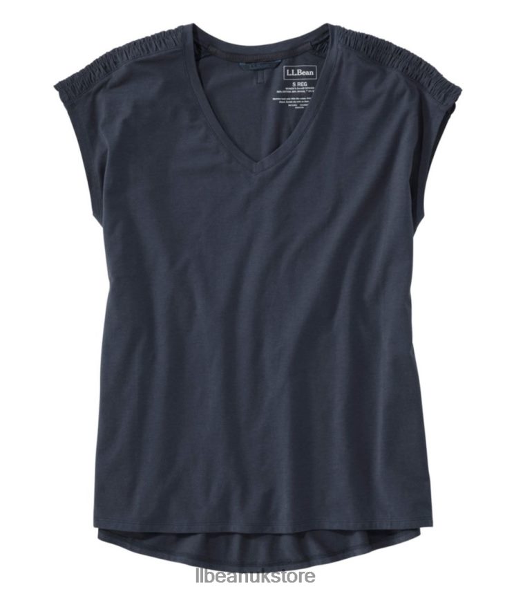 Clothing L.L.Bean Beyond Soft V-Neck Tee Carbon Navy Women 0VRR664610