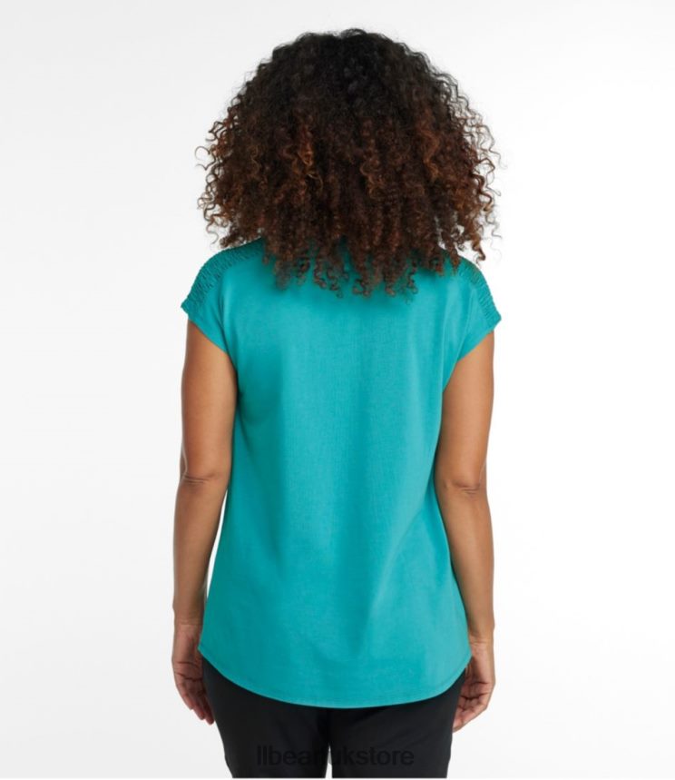 Clothing L.L.Bean Beyond Soft V-Neck Tee Light Gray Heather Women 0VRR666427