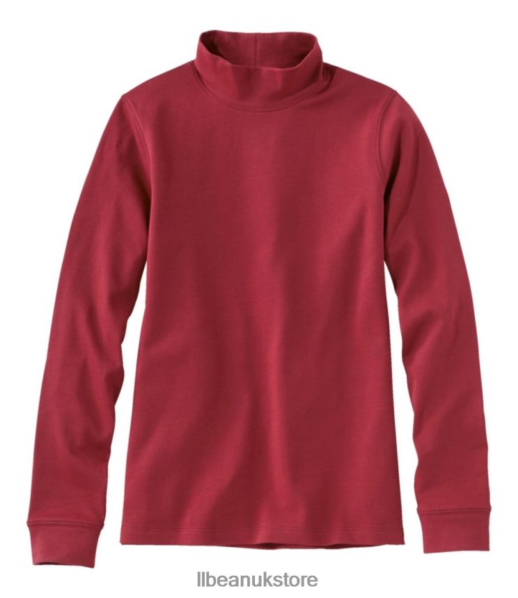 Clothing L.L.Bean Interlock Mock-Turtleneck Dark Cranberry Women 0VRR665894
