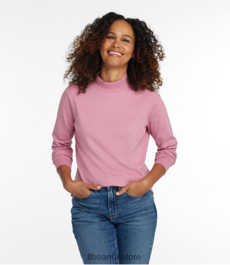 Clothing L.L.Bean Interlock Mock-Turtleneck Rich Berry Women 0VRR664879