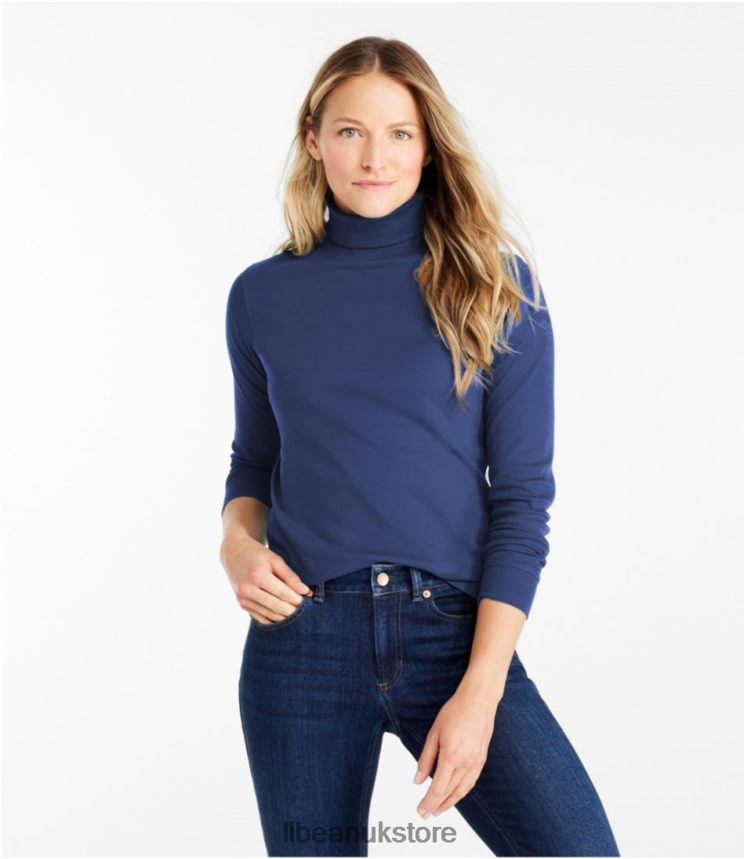 Clothing L.L.Bean Interlock Turtleneck Alpine Blue Women 0VRR666911