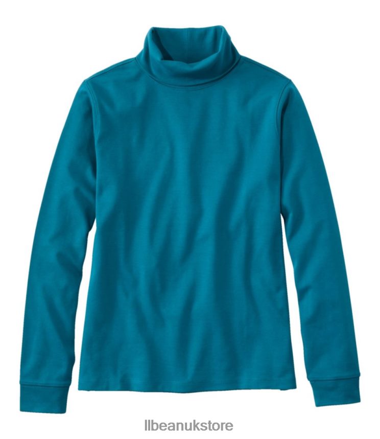 Clothing L.L.Bean Interlock Turtleneck Deep Turquoise Women 0VRR664637