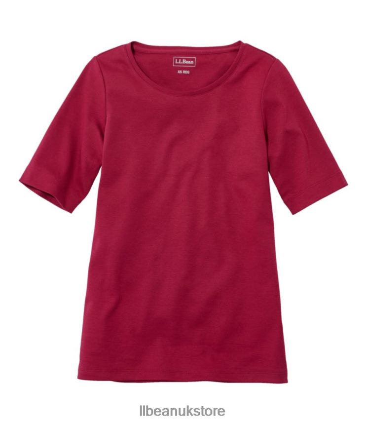 Clothing L.L.Bean Jewelneck Tee Dark Cranberry Women 0VRR664571