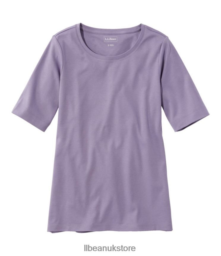 Clothing L.L.Bean Jewelneck Tee Lavender Women 0VRR666865