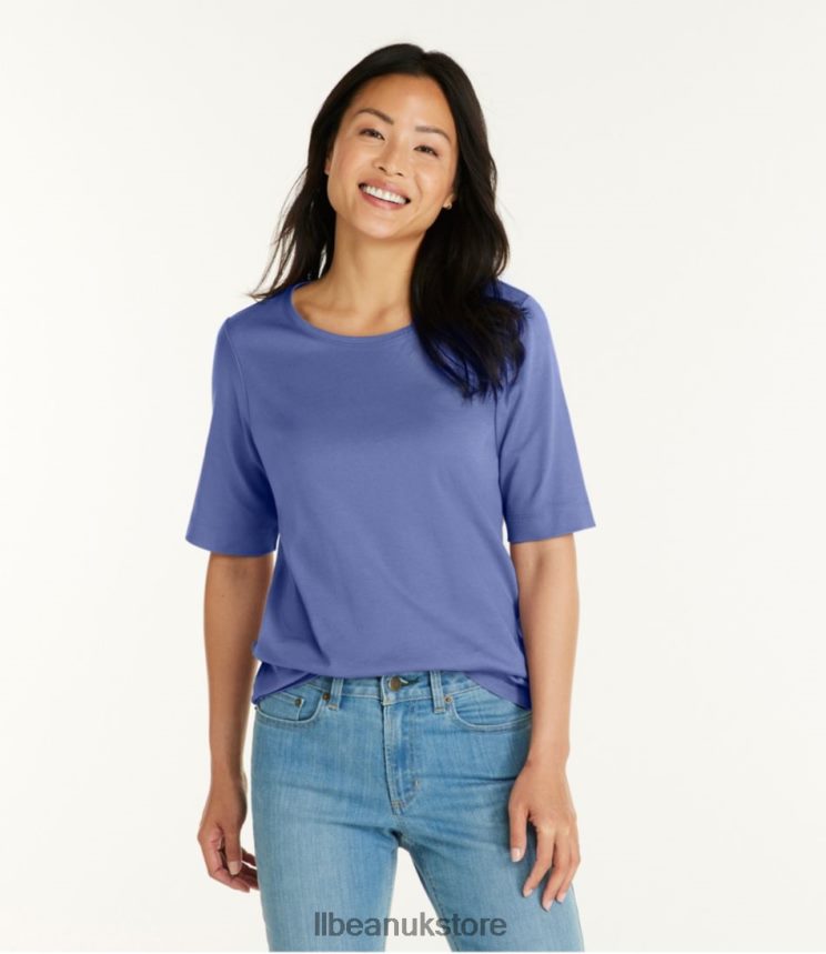 Clothing L.L.Bean Jewelneck Tee Lavender Women 0VRR666865