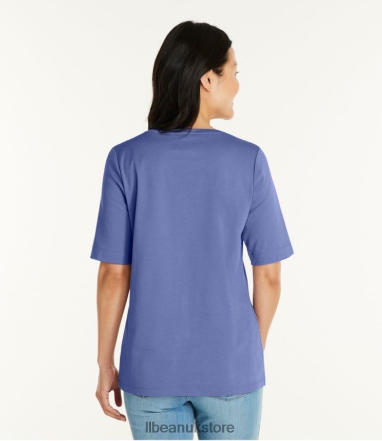 Clothing L.L.Bean Jewelneck Tee Lavender Women 0VRR666865