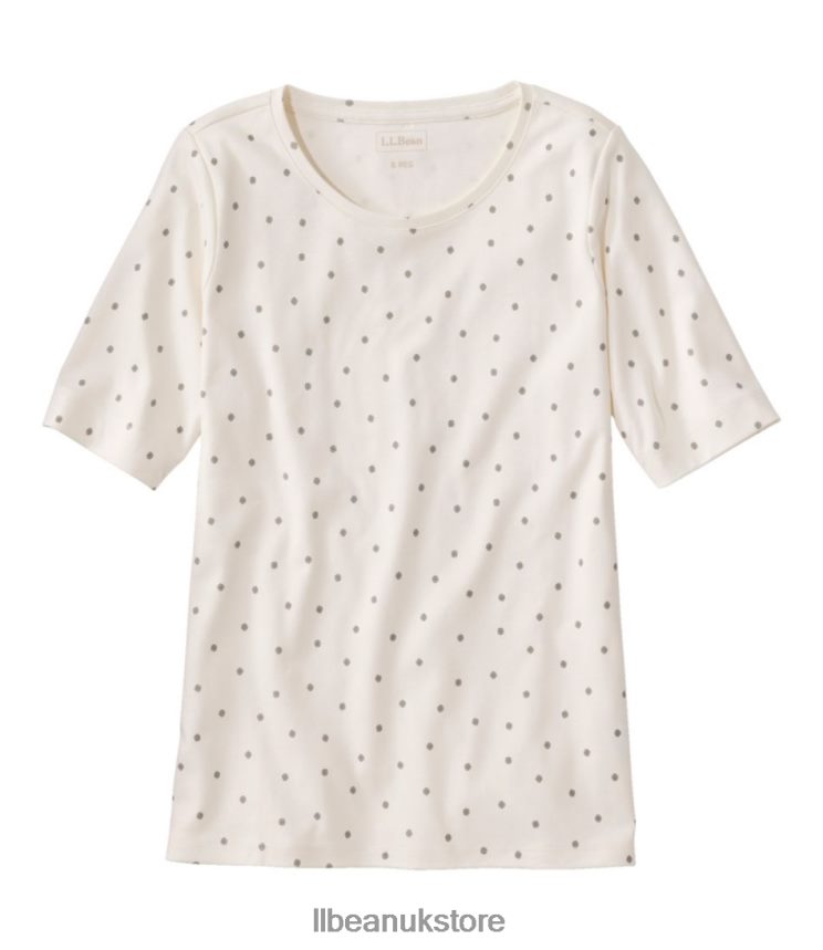 Clothing L.L.Bean Jewelneck Tee Sailcloth Medallion Dot Women 0VRR664645