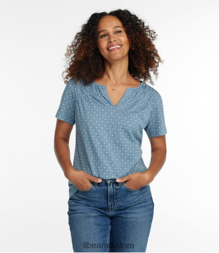 Clothing L.L.Bean Organic Cotton Tee Bay Leaf Dot Women 0VRR665692