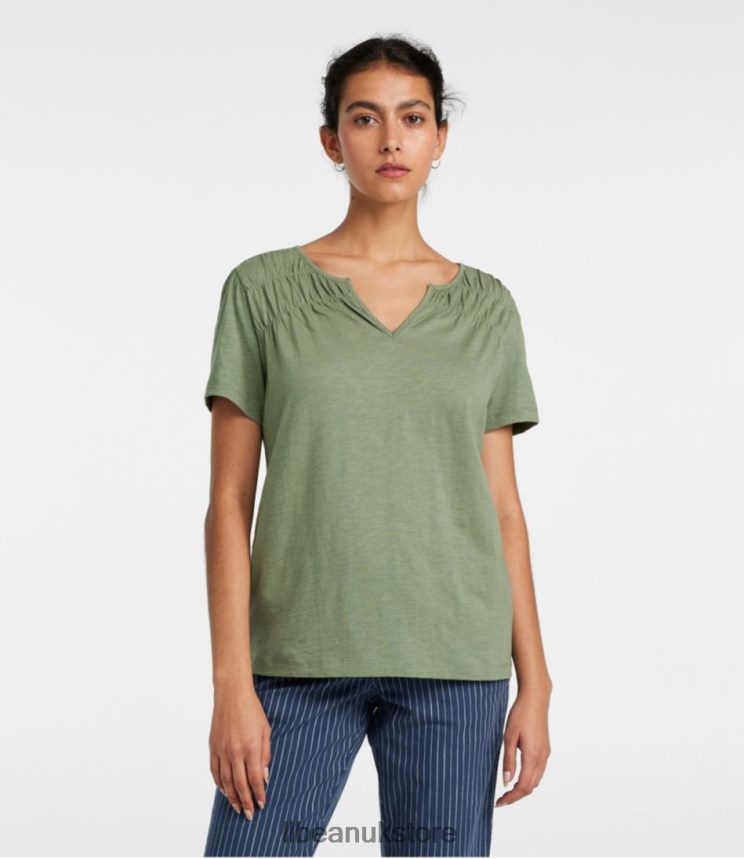 Clothing L.L.Bean Organic Cotton Tee Rustic Blue Women 0VRR663171