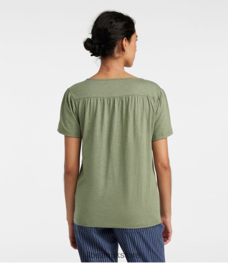 Clothing L.L.Bean Organic Cotton Tee Rustic Blue Women 0VRR663171
