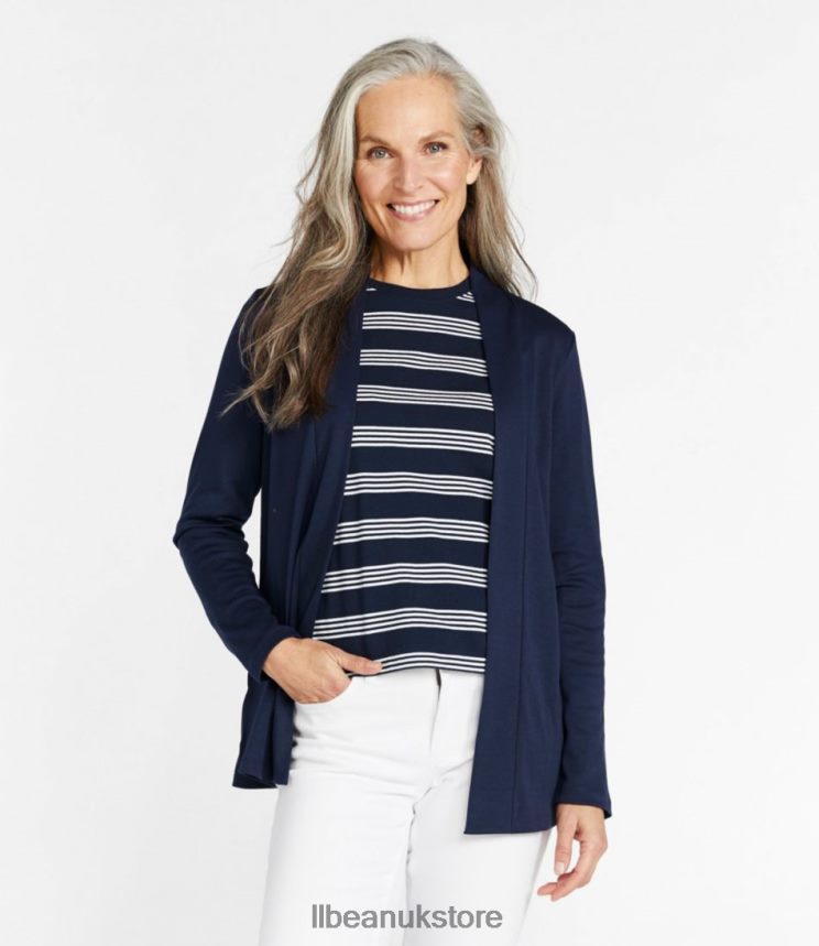 Clothing L.L.Bean Pima Cotton Open Cardigan Azalea Women 0VRR665654
